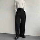 Threebooy New Black Suit Pants Men Fashion Social Mens Dress Pants Korean Loose Oversized Wide Leg Pants Mens Formal Trousers M-2XL