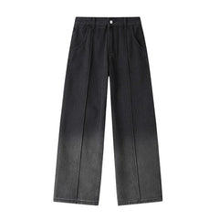 Threebooy Pink Baggy Jeans Men Fashion Retro Gradient Black Jeans Men Streetwear Hip-hop Loose Straight Jeans Mens Vintage Denim Trousers