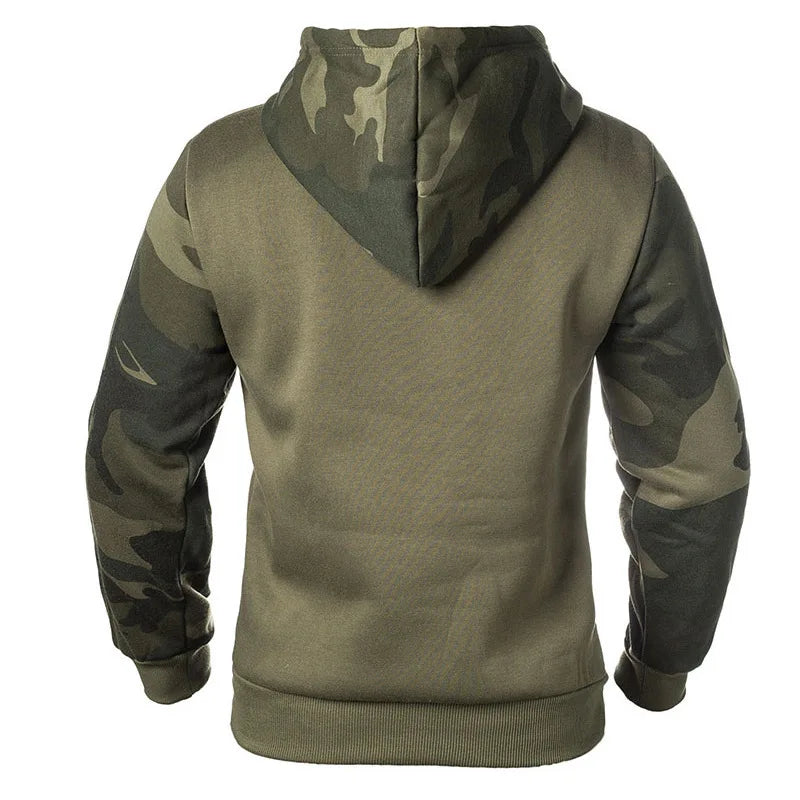 Threebooy Hoodies Trendy Fleece Men's Autumn Winter Casual Hoodies Men Camouflage Pullover Sweatshirts Male Outwear Hooded Collar Tops