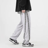 Threebooy Men's Sweatpants Loose Side Striped Splice Guard Pants Joggers Wide Leg Trousers Male Casual Korean Streetwear Hip Hop