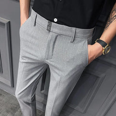 Threebooy Fashion Suit Pants Men Dress Pants Autumn Winter Mens Suit Pants Casual Slim Fit Wedding Business Office Social Trousers