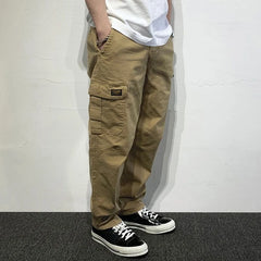 Threebooy Spring and Autumn Loose Solid Color Men's Cargo Pants Luxury Fashion Street Techwear New in Cheap High Quality Male Trousers