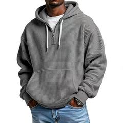 Threebooy  Spring Autumn New Men's Waffle Hoodie Top Street Vacation Long Sleeves Weatshirt Casual Fashion Outing Daily Man Hoodie