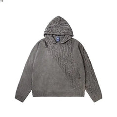 Threebooy Autumn and winter American fashion men and women knitted hooded couple loose retro personality Harajuku casual sweater y2k