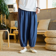 Threebooy  Men's Spring and Summer Korean Style Trendy Versatile Loose Casual Lantern Wide-leg Harem Pants
