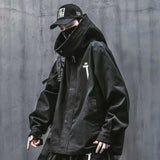 Threebooy Men Japanese Harajuku Sweatshirt Oversize Hoodie Long Cloak Hip Hop Gothic Outwear Streetwear Techwear Coat Tops Clothes