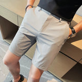 Threebooy Korean Style Men's Summer Casual Elastic Force Shorts/Male Slim Fit High Quality Business Thin Suit Shorts Plus size 29-36
