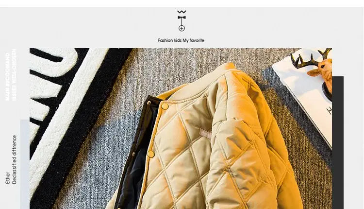 Threebooy Men's Parkas Rhombus Padded Cotton Winter Thickened Retro Casual Baseball Uniforms Warm Coat Stand Collar Single-breasted Coats