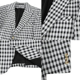 Threebooy Male Casual Plaid Blazers New Design Korean Version Slim-Fit Trend Business Coat High Quality Selling Fashion Suit Men 4XL