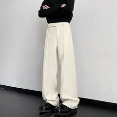 Threebooy  American High Street Style High Waist Men's Casual Pants Spring New Loose Straight Leg Floor-Length Trousers