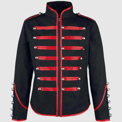 Threebooy  Steampunk Men Gothic Clothing Military Jackets Medieval Vintage Jacket Stand Collar Rock Frock Coat Men's Retro Punk Coat