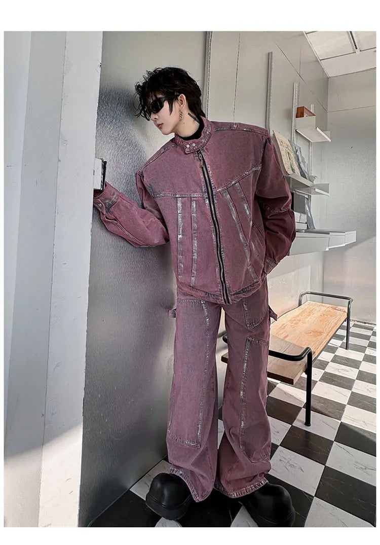Threebooy Men's Eclat Denim Moto 2-Piece Set