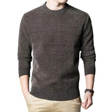 Threebooy Men Sweater Thick Knitted Men's Sweater Round Neck Long Sleeves Casual Pullover for Home Office for Men Winter