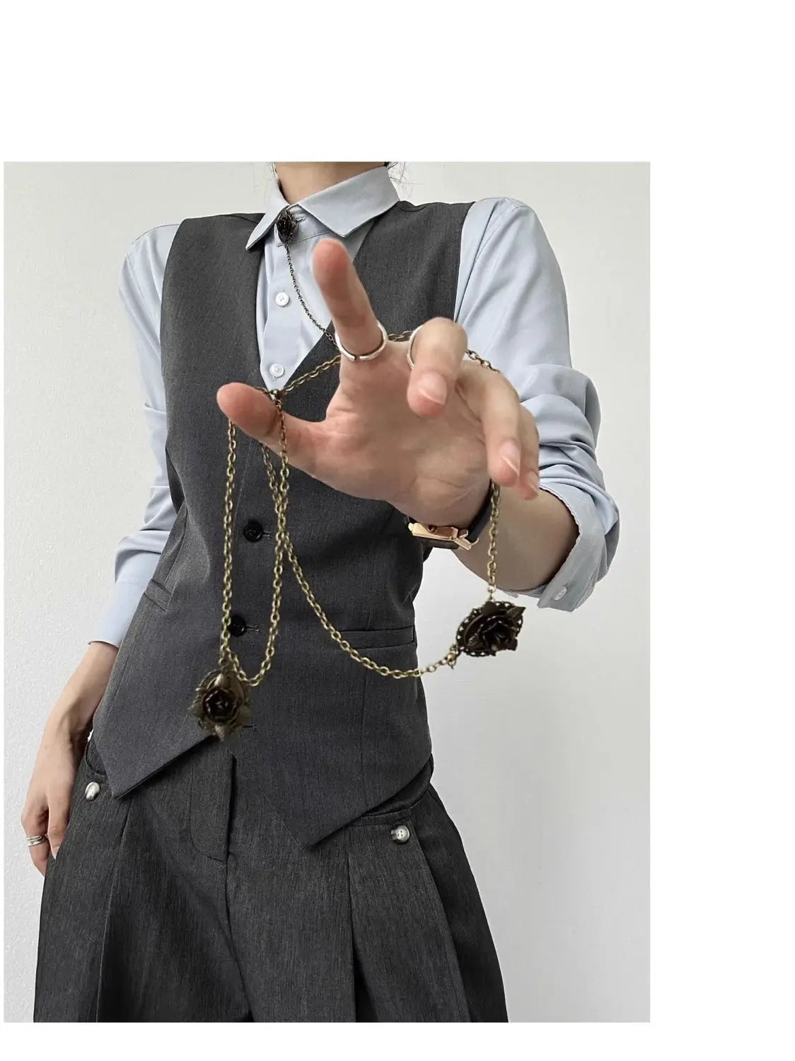 Threebooy High-end Black Gray Suit Vest Fashion Men Women Same Neutral Style Slim Business Casual Blazer Vest Urban Streetwear