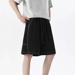 Threebooy  Contrast-stitched Men's Summer Quick-dry Shorts Casual Loose-fitting Drawstring Male Pants Summer New Trend
