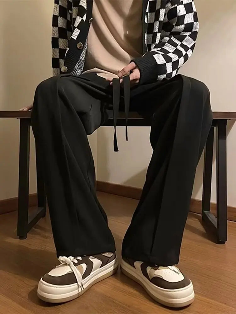 Threebooy  Ice Silk Men's Summer Casual Thin Versatile Straight Sports Pants Trendy Trousers