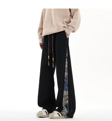 Threebooy Embroidery Patchwork Sport Pants Mopping Trousers Spring New Fashion Casual Pants Men Clothing Oversized Harajuku Joggers Male