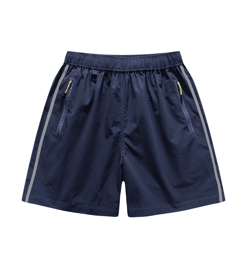Threebooy  Loose Running Shorts Men Training Quick Dry Fitness Gym Sport Shorts With zipper Pocket Outdoor Street Jogger fifth pants