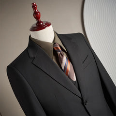 Threebooy  High-end fashionable stylish lustrous smooth fabric party wedding suit wool suit set men's three-piece set