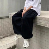 Threebooy Leg Men Casual Retro Wide Baggy Hip Oversize Japanese Loose Parachute Streetwear Hop Pants Cargo Male Trousers Vintage