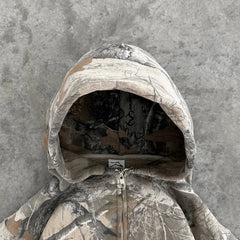 Threebooy  Y2K Retro Zip Up Hoodie Men Camouflage Pattern Zipper Sweatshirt High Street Hip Hop Streetwear Oversized Unisex Camo Hoodie