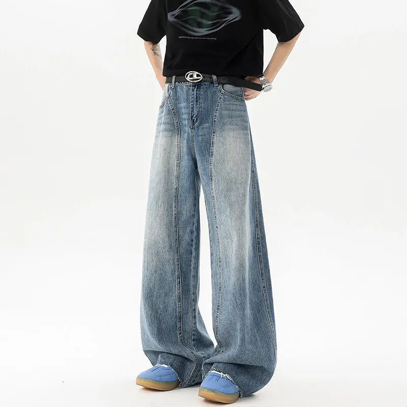 Threebooy  Wide Leg Washed Baggy Loose Fit High Waisted Vintage Denim Jeans Casual Streetwear Trendy Stretch Comfy Women Men Unisex Fashion