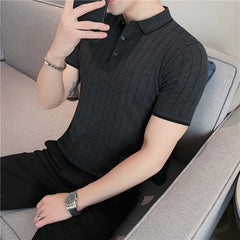 Threebooy  Brand Clothing High Quality Short Sleeves POLO Shirts/Male Slim Fit Stripe Leisure Knitting POLO Shirts Plus size S-3XL