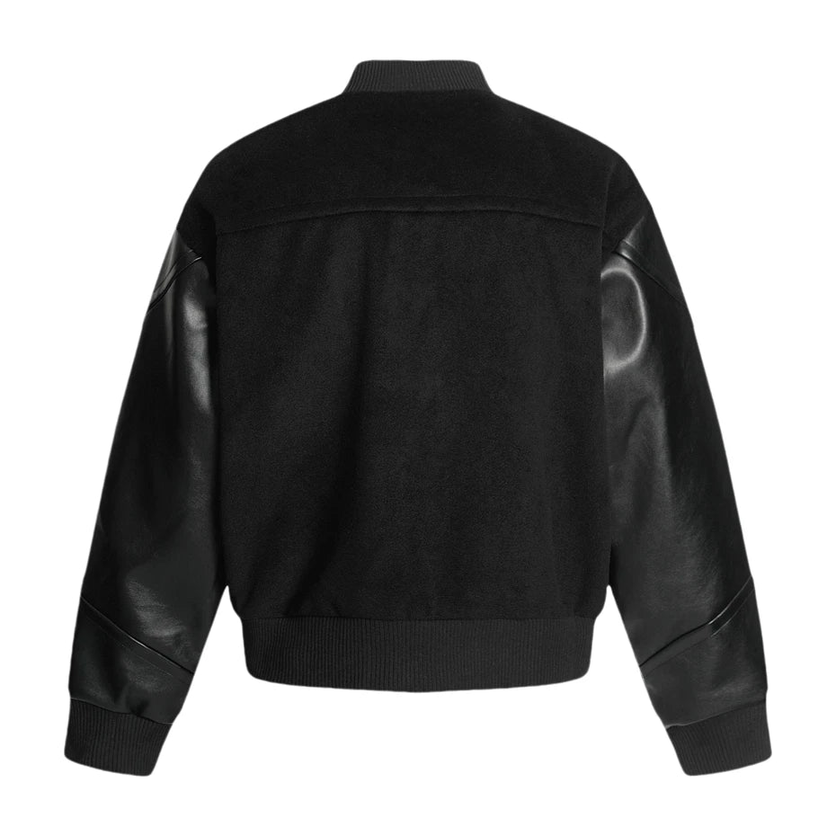 Threebooy Vintage Patchwork PU Leather Jackets Mens Streetwear Hip Hop Varsity Baseball Coats Harajuku Loose Casual Fashion Jackets Male