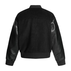Threebooy Vintage Patchwork PU Leather Jackets Mens Streetwear Hip Hop Varsity Baseball Coats Harajuku Loose Casual Fashion Jackets Male