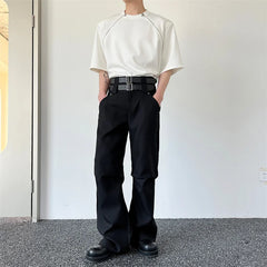 Threebooy Fashion Korean Summer New Casual Solid Color Slim Double Waist Suit Pants For Male All-match Simple Straight Trousers