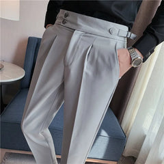 Threebooy Men's Suit Pants Formal Pants High Quality Solid Color Business Fashion Casual Slim Fit Ankle Trouser Men's Clothing Dress Pants