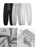 Threebooy 2024 New Spring Summer Men's Joggers Sweatpants Korean Fashion Band Waist Sportswear Cotton Knit Track Pants Loose Home Trousers