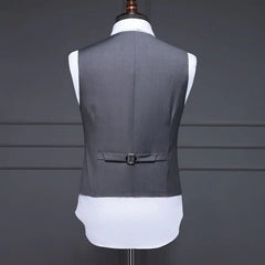 Threebooy  Suit Collar Men's Suit Vest Men's Vest Trendy Business Lapel Vest Without Ironing Slim Professional Suit Horse Clip