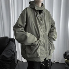 Threebooy Fall Winter Thickened Work Jacket Korean Style Trendy Hooded Jacket Men 2025 New Versatile Loose Fashion Top Aesthetic Urban