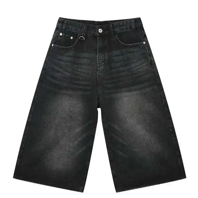 Threebooy  American Style Men's Shorts Camouflage Calf-Length Pants Straight Wide Leg Male Short Jeans Summer Fashion Bottom