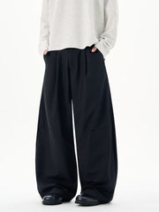 Threebooy Autumn Men's Loose Suit Pants Commuting Business Casual Classic Gray Black Wide Legs Trousers Oversized Simple Style Clothes