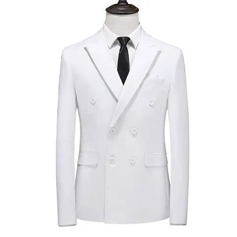 Threebooy  Men's 2 Piece Suit Double-Breasted High Quality Slim Fit Stylish Business Professional Tuxedos Wedding Groom