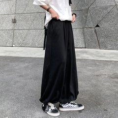 Threebooy  Urban Style Draped Sweatpants Wide Leg Lantern Pants for Unisex Elastic Cuff Loose Fit Sport Casual Trousers for Students