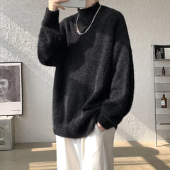 Threebooy New Fashion Men High Quality Knitted Turtleneck Sweater Long Sleeve Pullovers Solid Color Trend Men Clothing Winter Outdoor Tops