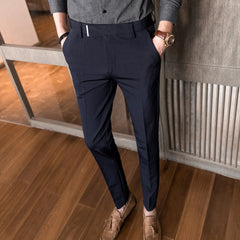 Threebooy New Business Dress Pants Men Solid Color Office Social Formal Suit Pants Casual Streetwear Wedding Trousers Pantalon Homme