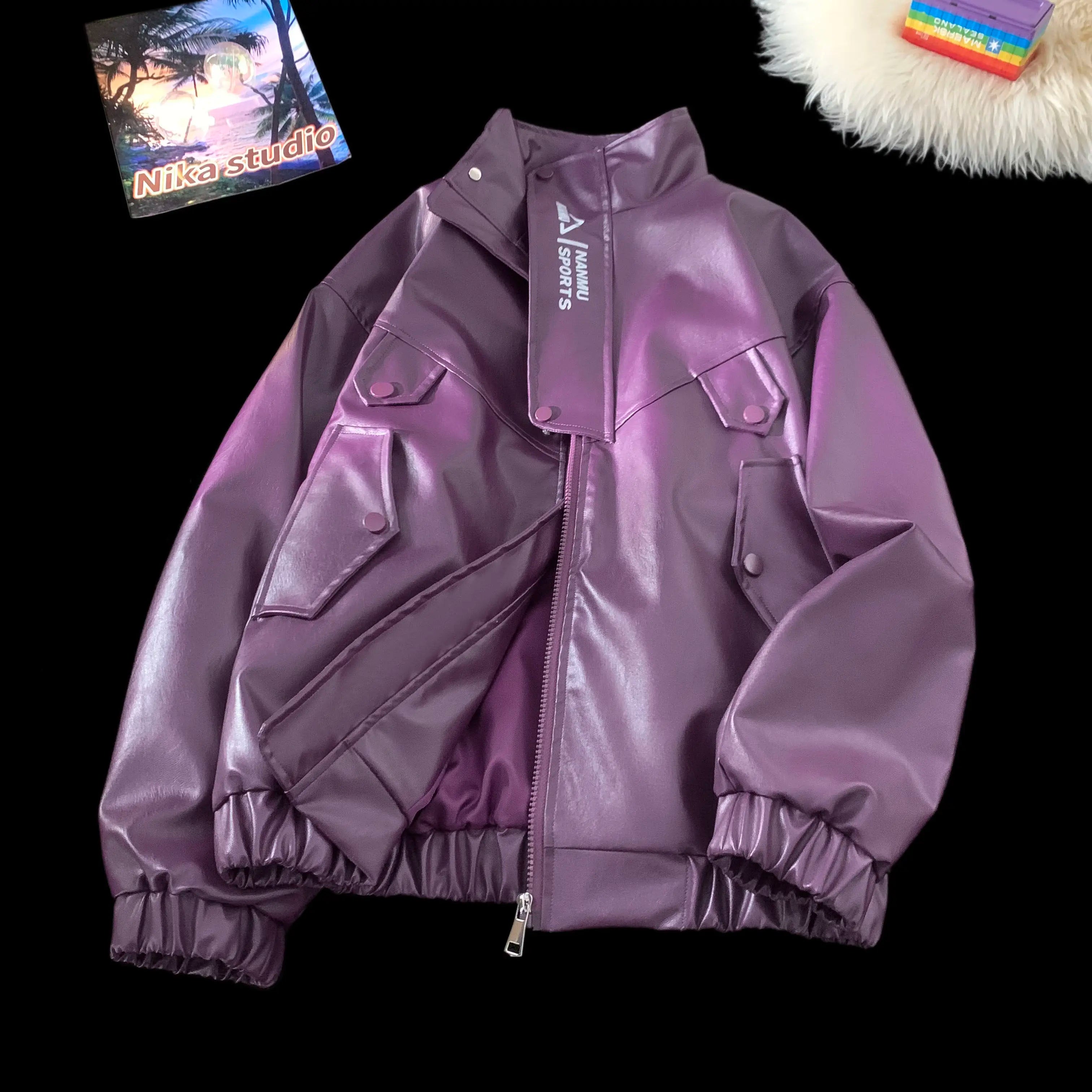 Threebooy American Vintage Leather Jacket Men Women 2025 Spring Autumn Fashionable High-end Retro High Street Casual Top Jacket Aesthetic