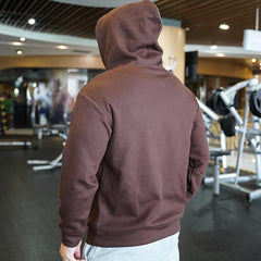 Threebooy  Hooded Running Gym Men T Shirt Long Sleeve Loose Sports Sweatshirt Fitness winter Thick cotton comfort breathable With hood