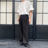 Threebooy Men's Shoulder Fashion Casual T-shirt 2024 Summer Fashion New Chinese Style Satin Jacquard Design Round Collar Tops