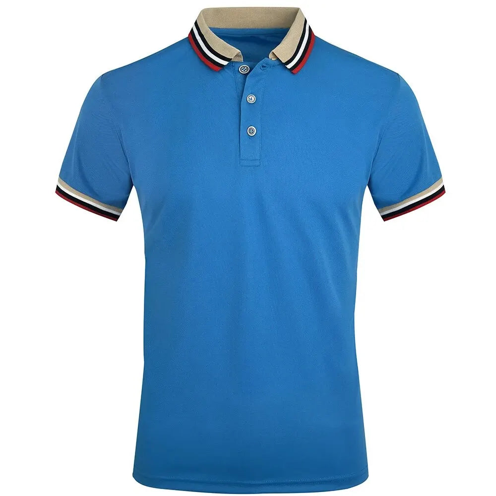 Threebooy  Men Summer Solid Casual Office Breathable Cotton Polo Shirt Fashion Brand Male Business High Quality Striped Short Sleeve Top