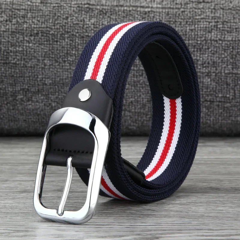 Threebooy  3.5cm Men's Fabric Canvas Webbing Man Belt for student Designer Men Leisure Trousers Belt for Jeans Belts Male Waist Belts