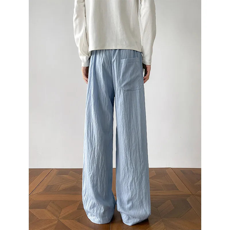Threebooy Summer Black Casual Pants Men Fashion Oversized Wide Leg Pants Men Streetwear Hip-hop Loose White Pants Mens Trousers M-3XL