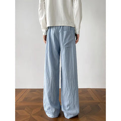 Threebooy Summer Black Casual Pants Men Fashion Oversized Wide Leg Pants Men Streetwear Hip-hop Loose White Pants Mens Trousers M-3XL