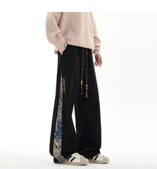 Threebooy Embroidery Patchwork Sport Pants Mopping Trousers Spring New Fashion Casual Pants Men Clothing Oversized Harajuku Joggers Male