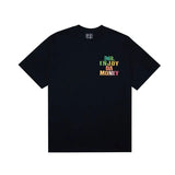 Threebooy American Hip Hop Rainbow Font Embroidered Pure Cotton Short Sleeved T-shirt Men's Summer Trendy Casual T-shirt