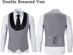 Threebooy  Elegant Men's Suit 3-Piece Fashion Lapel Slim Fit Tuxedo One Button Blazer Wedding Prom Business Prom Suit